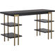 Levigne 55 X 20 inch Black / Antique Brass Desk